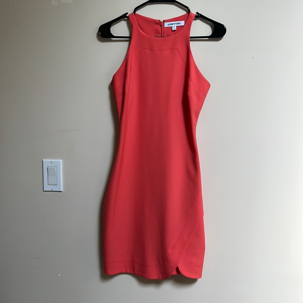 Elizabeth and James Halter dress. Color: Coral. Size 4.